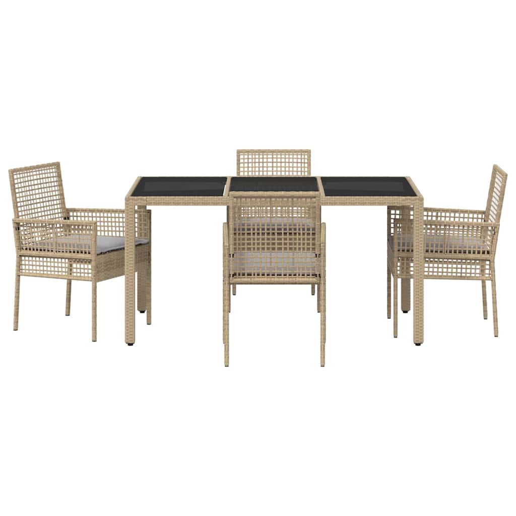 Hage Spisegruppe 5 pcs Beige Poly rattan