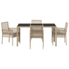 Hage Spisegruppe 5 pcs Beige Poly rattan