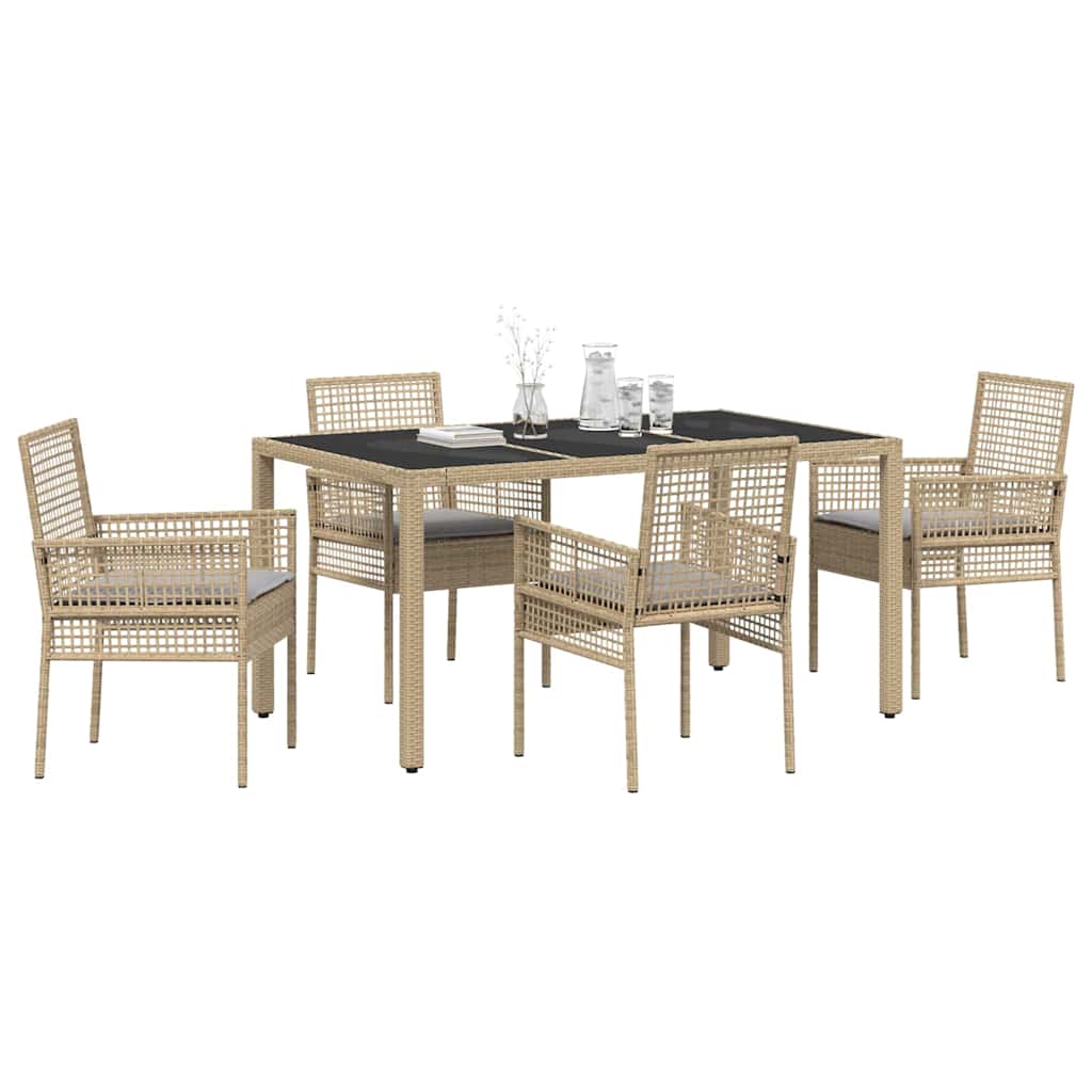 Hage Spisegruppe 5 pcs Beige Poly rattan