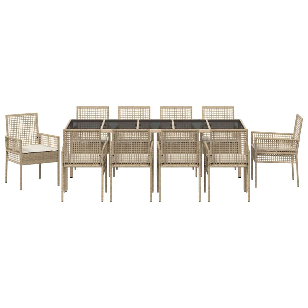 Hage Spisegruppe 11 pcs Beige Poly rattan