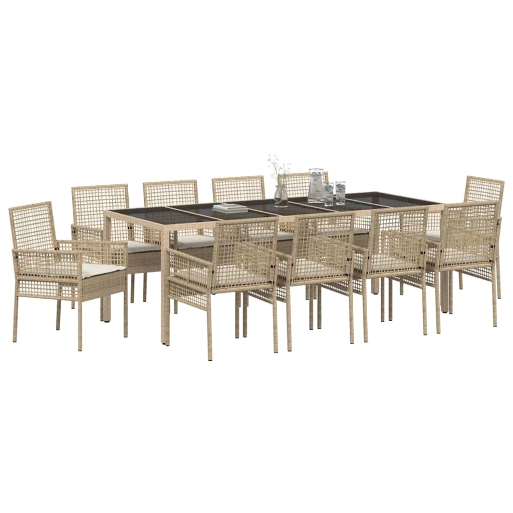 Hage Spisegruppe 11 pcs Beige Poly rattan