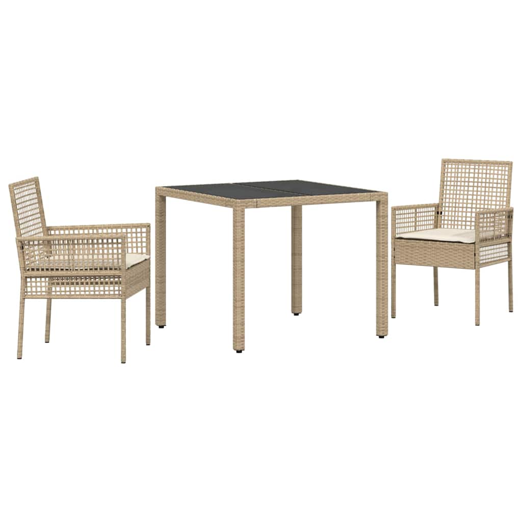 Hage Spisegruppe 3 pcs Beige Poly rattan