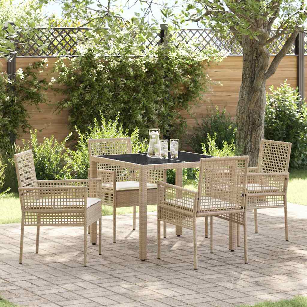 Hage Spisegruppe 5 pcs Beige Poly rattan