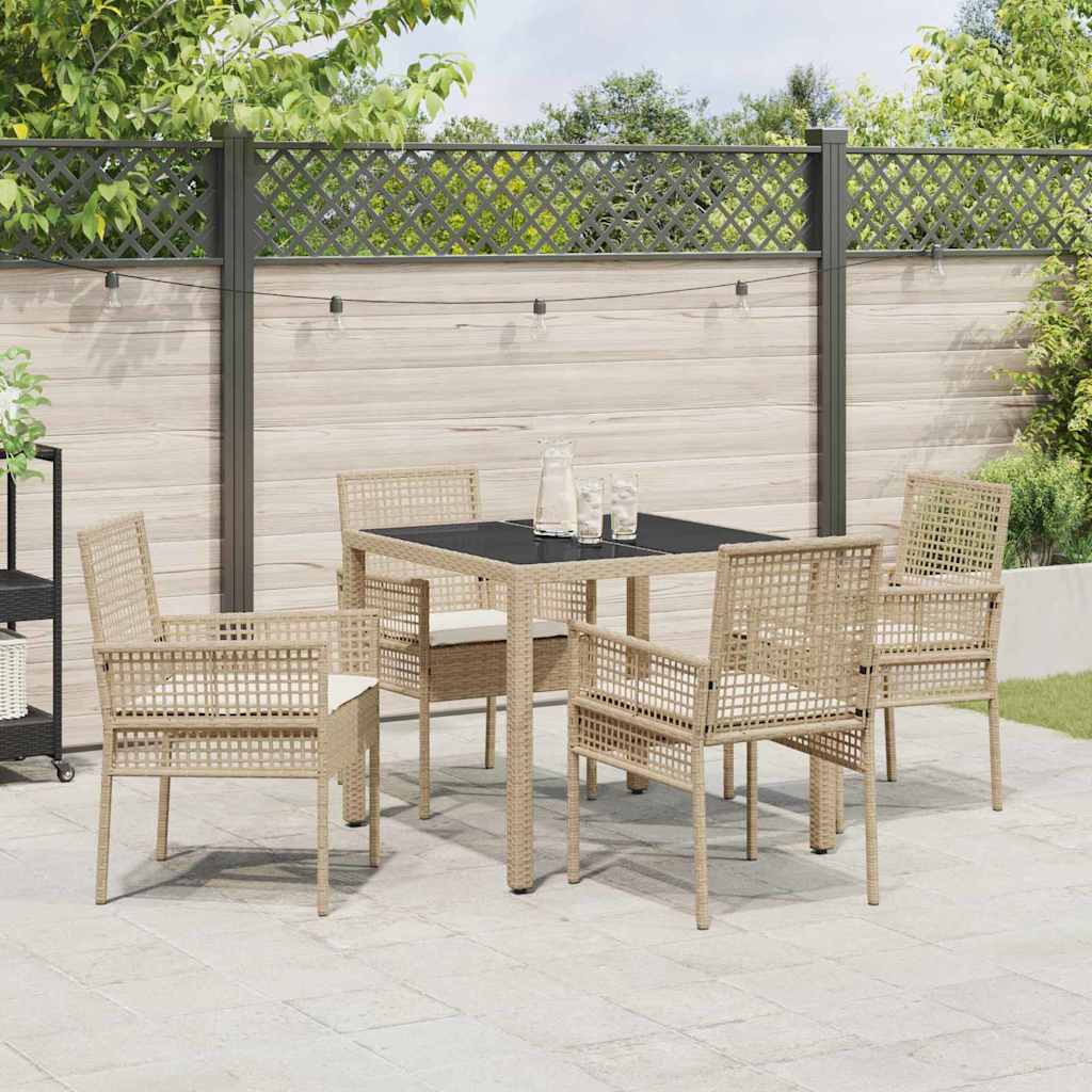 Hage Spisegruppe 5 pcs Beige Poly rattan