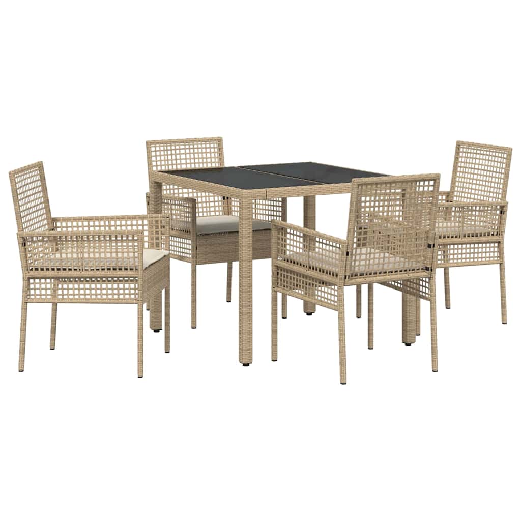 Hage Spisegruppe 5 pcs Beige Poly rattan