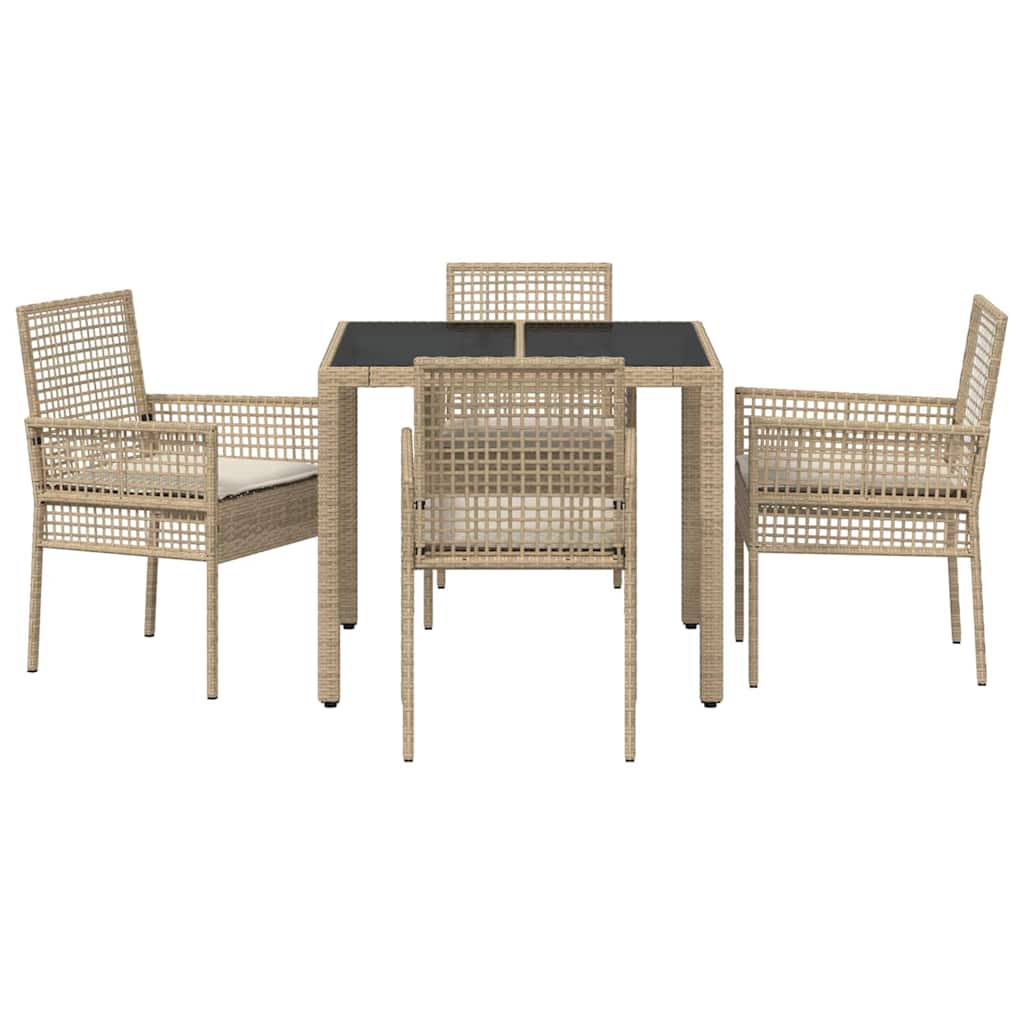 Hage Spisegruppe 5 pcs Beige Poly rattan