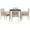 Hage Spisegruppe 5 pcs Beige Poly rattan