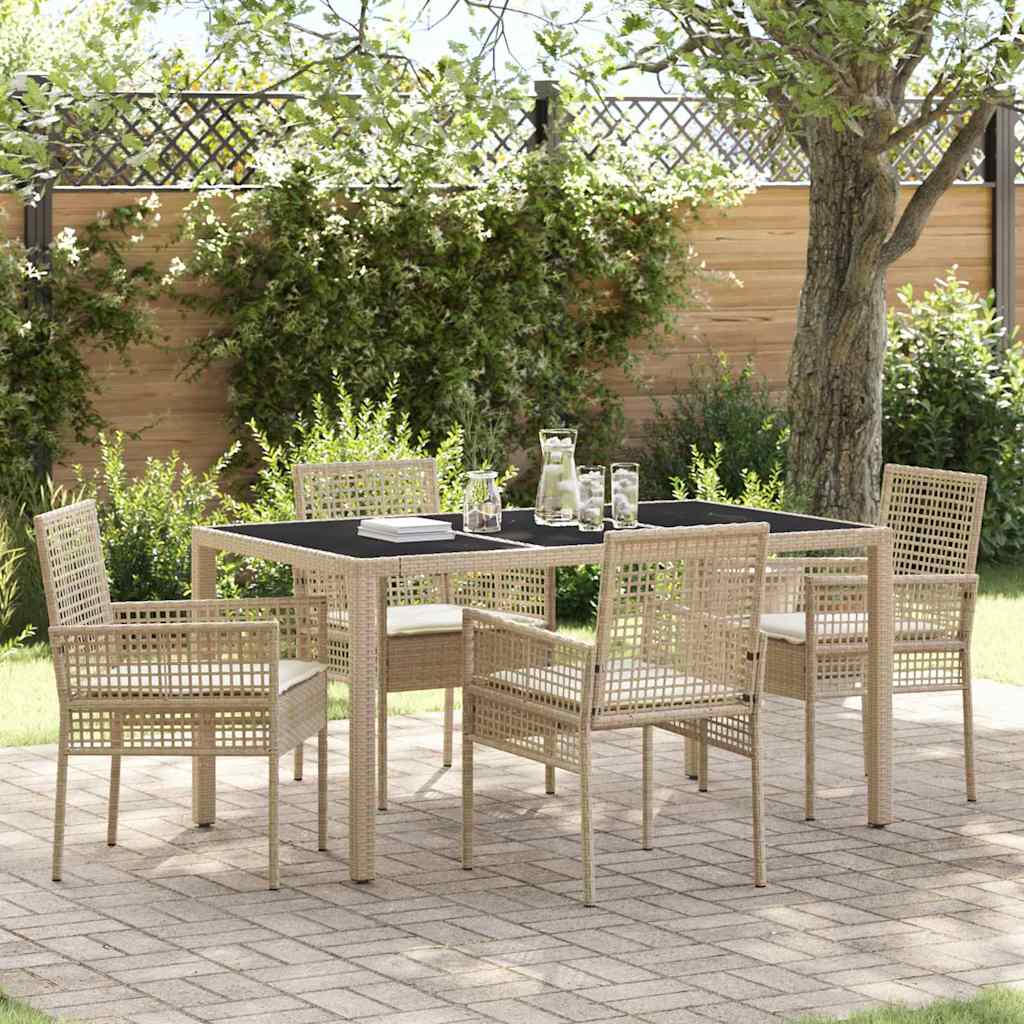 Hage Spisegruppe 5 pcs Beige Poly rattan