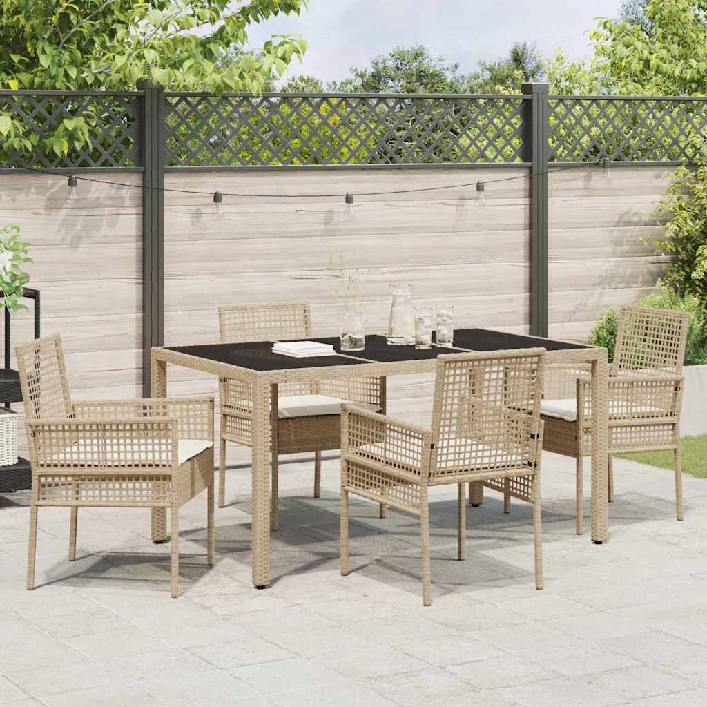 Hage Spisegruppe 5 pcs Beige Poly rattan