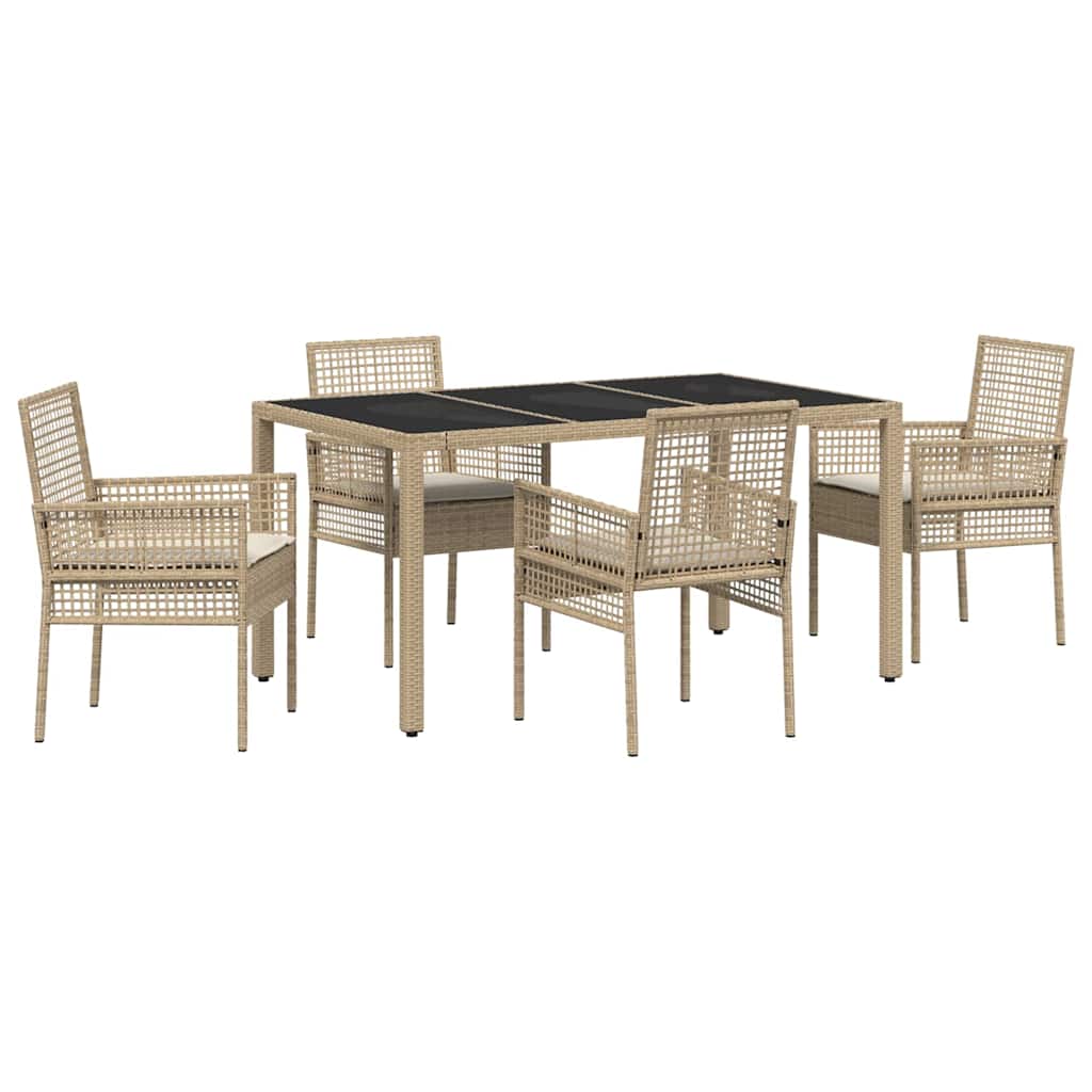 Hage Spisegruppe 5 pcs Beige Poly rattan