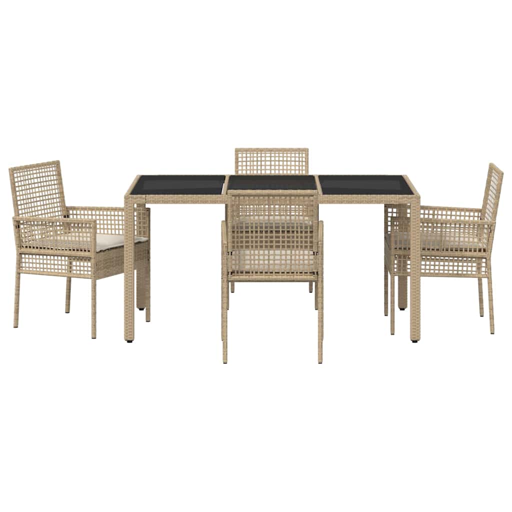 Hage Spisegruppe 5 pcs Beige Poly rattan