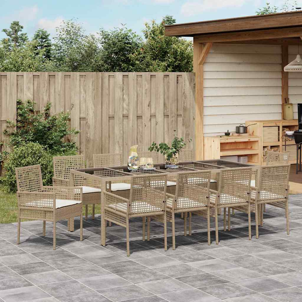 Hage Spisegruppe 11 pcs Beige Poly rattan