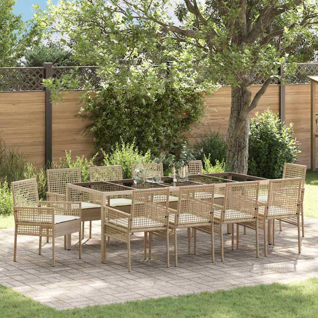 Hage Spisegruppe 11 pcs Beige Poly rattan