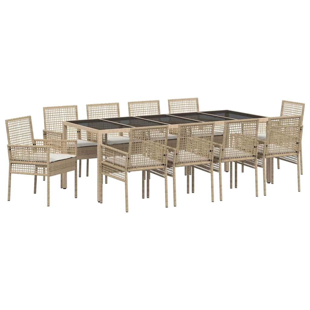 Hage Spisegruppe 11 pcs Beige Poly rattan
