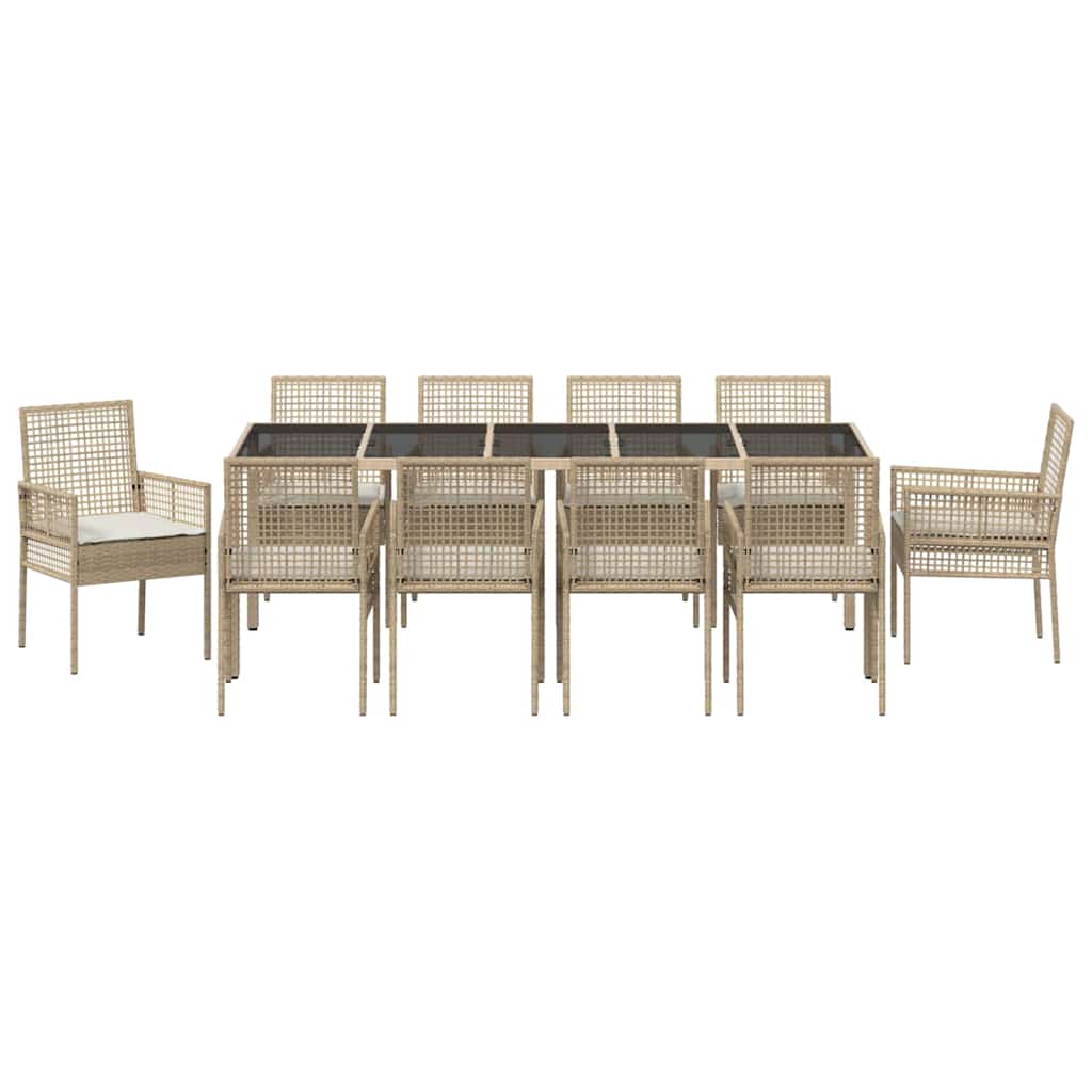 Hage Spisegruppe 11 pcs Beige Poly rattan