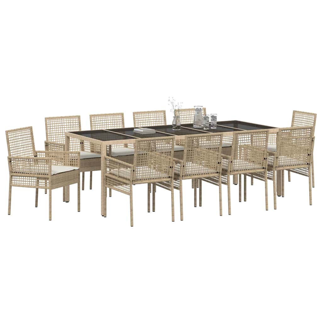 Hage Spisegruppe 11 pcs Beige Poly rattan