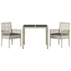 Hage Spisegruppe 3 pcs Lysegrå Poly rattan