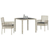 Hage Spisegruppe 3 pcs Lysegrå Poly rattan
