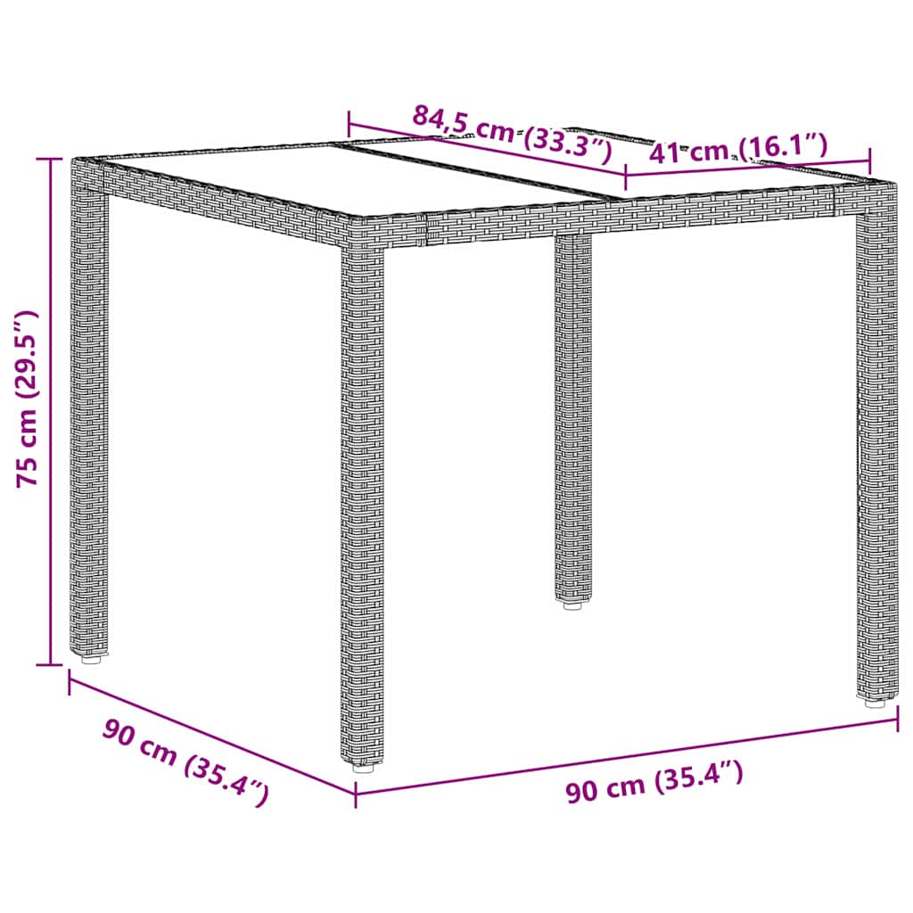 Hage Spisegruppe 3 pcs Lysegrå Poly rattan