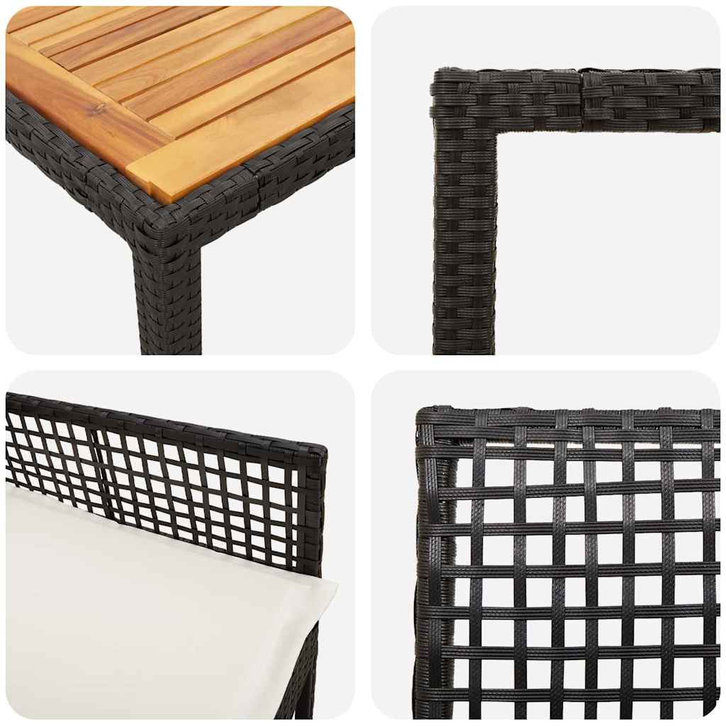 Hage Spisegruppe 3 pcs Svart Poly rattan