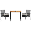 Hage Spisegruppe 3 pcs Svart Poly rattan