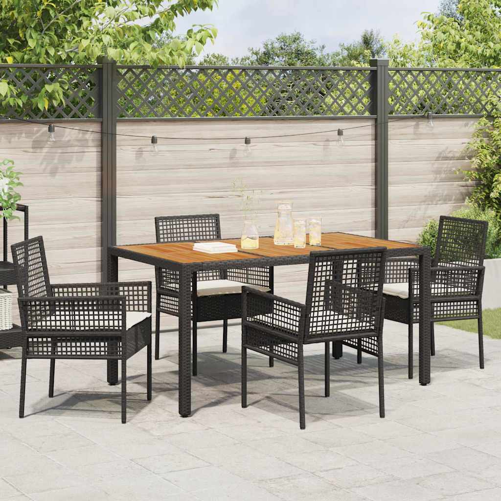 Hage Spisegruppe 5 pcs Svart Poly rattan