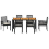 Hage Spisegruppe 7 pcs Svart Poly rattan