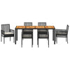 Hage Spisegruppe 7 pcs Svart Poly rattan