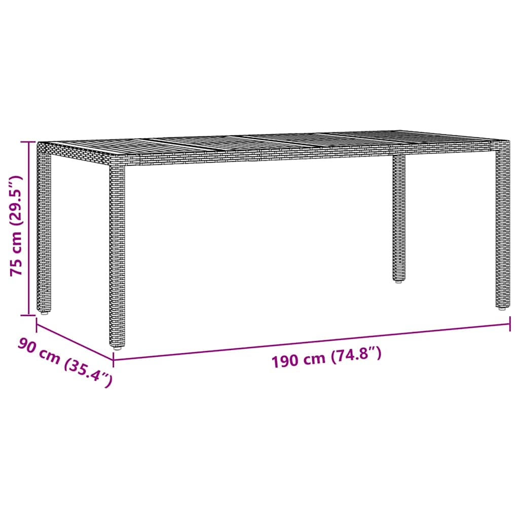 Hage Spisegruppe 7 pcs Svart Poly rattan