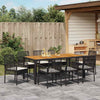 Hage Spisegruppe 9 pcs Svart Poly rattan