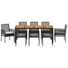 Hage Spisegruppe 9 pcs Svart Poly rattan