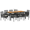 Hage Spisegruppe 9 pcs Svart Poly rattan