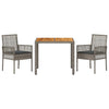 Hage Spisegruppe 3 pcs Grå Poly rattan