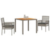 Hage Spisegruppe 3 pcs Grå Poly rattan
