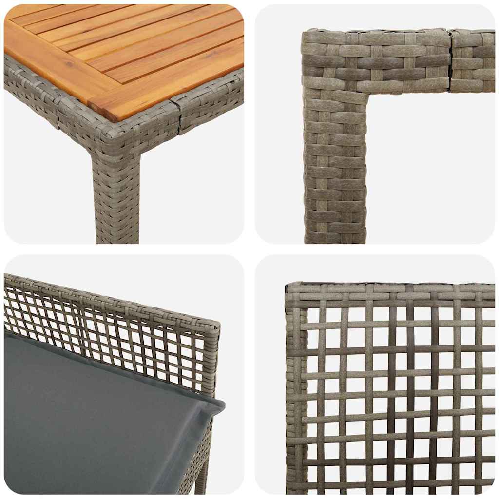 Hage Spisegruppe 5 pcs Grå Poly rattan
