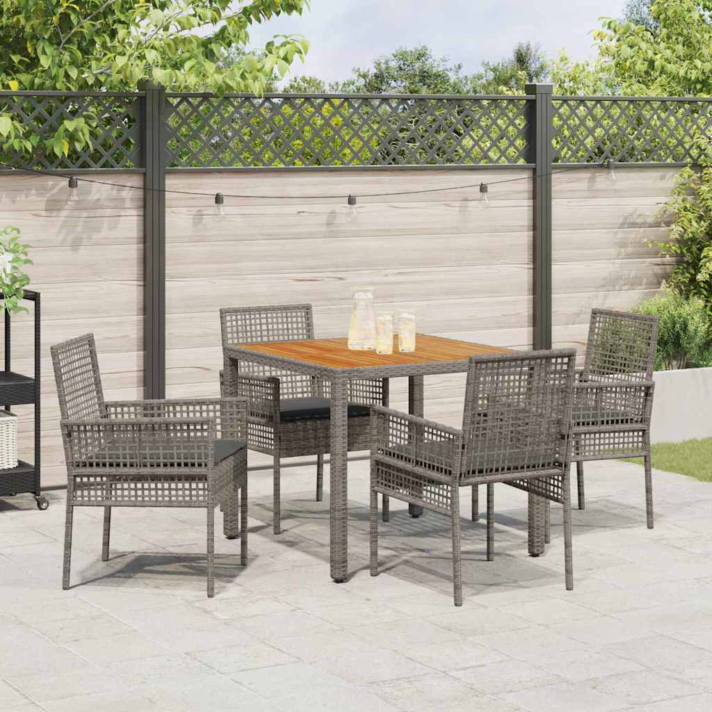 Hage Spisegruppe 5 pcs Grå Poly rattan