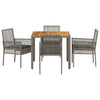 Hage Spisegruppe 5 pcs Grå Poly rattan