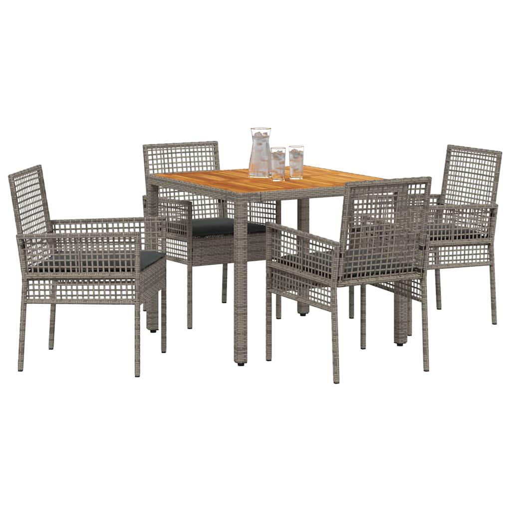 Hage Spisegruppe 5 pcs Grå Poly rattan