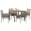 Hage Spisegruppe 5 pcs Grå Poly rattan