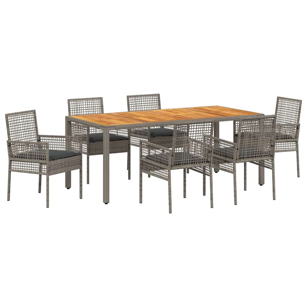Hage Spisegruppe 7 pcs Grå Poly rattan