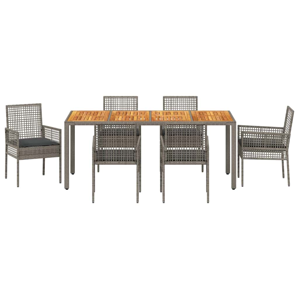 Hage Spisegruppe 7 pcs Grå Poly rattan