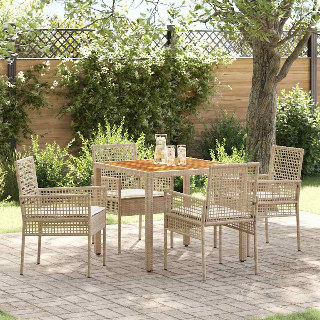 Hage Spisegruppe 5 pcs Beige Poly rattan