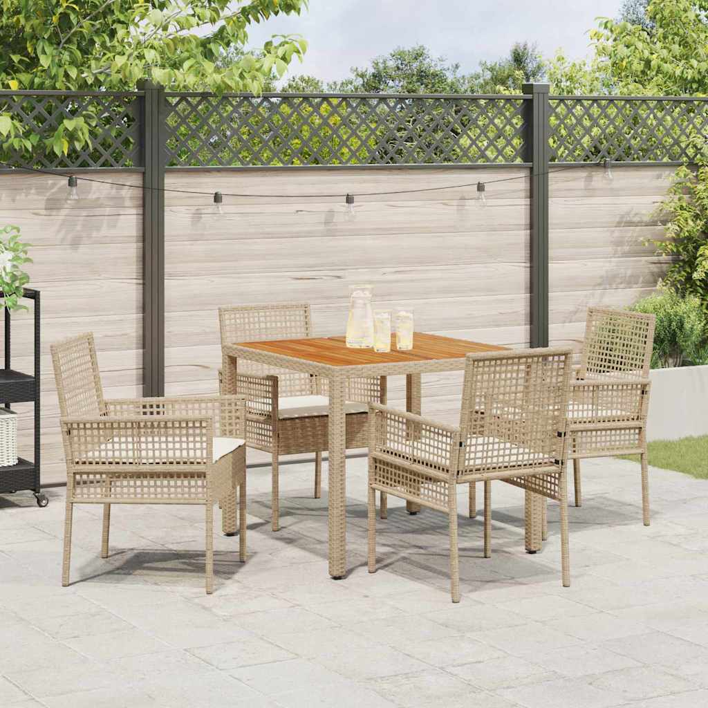Hage Spisegruppe 5 pcs Beige Poly rattan
