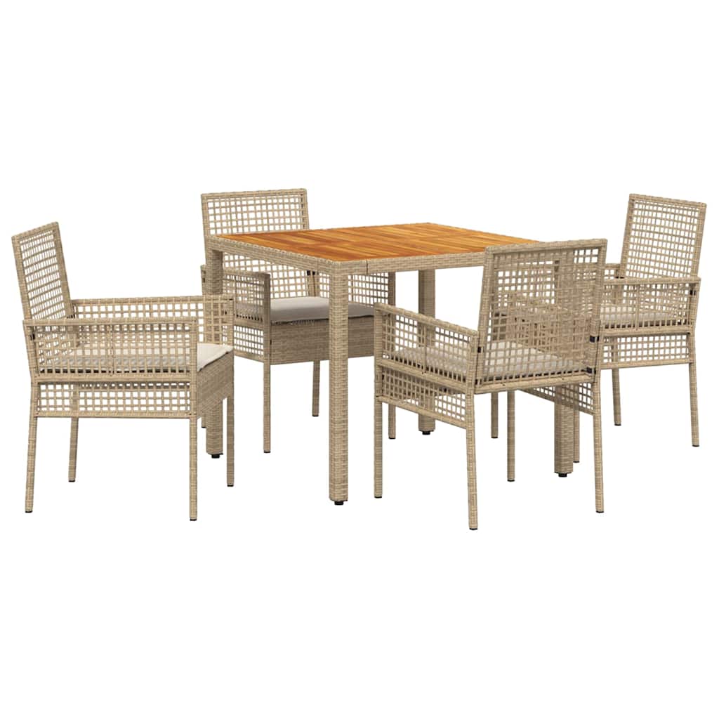Hage Spisegruppe 5 pcs Beige Poly rattan