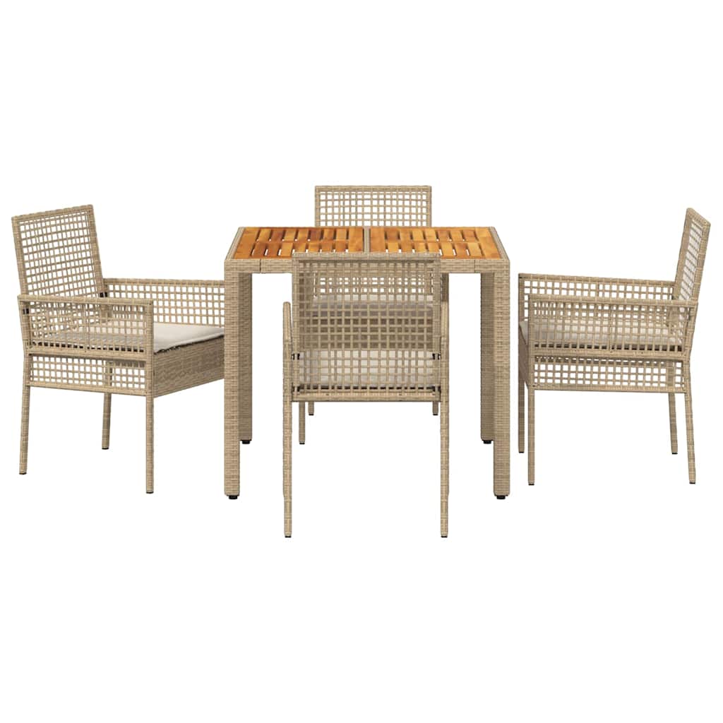 Hage Spisegruppe 5 pcs Beige Poly rattan