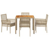 Hage Spisegruppe 5 pcs Beige Poly rattan
