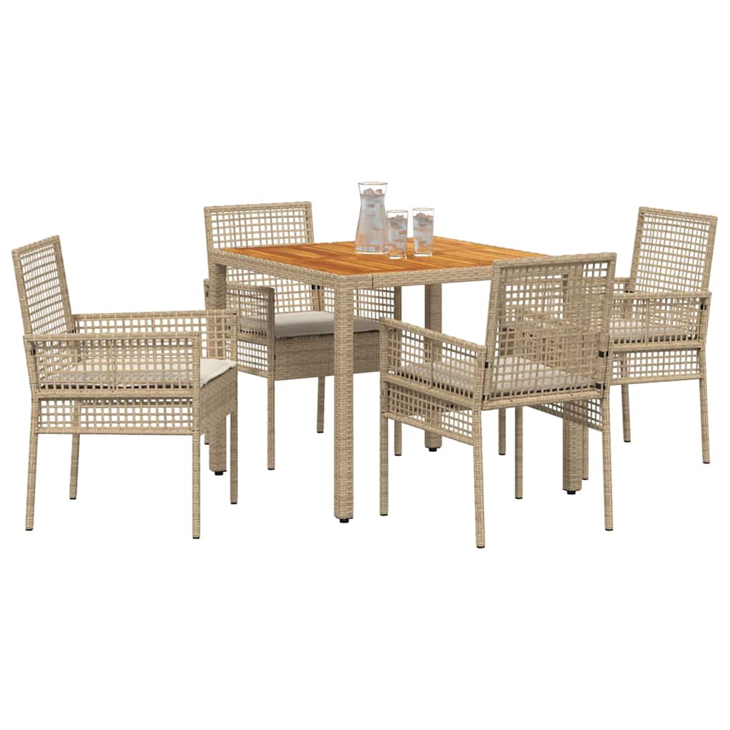 Hage Spisegruppe 5 pcs Beige Poly rattan