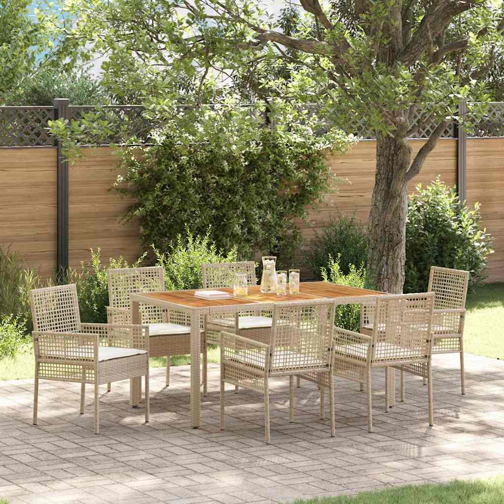 Hage Spisegruppe 7 pcs Beige Poly rattan