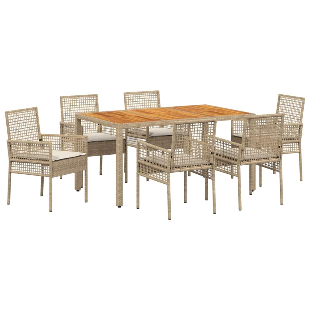 Hage Spisegruppe 7 pcs Beige Poly rattan