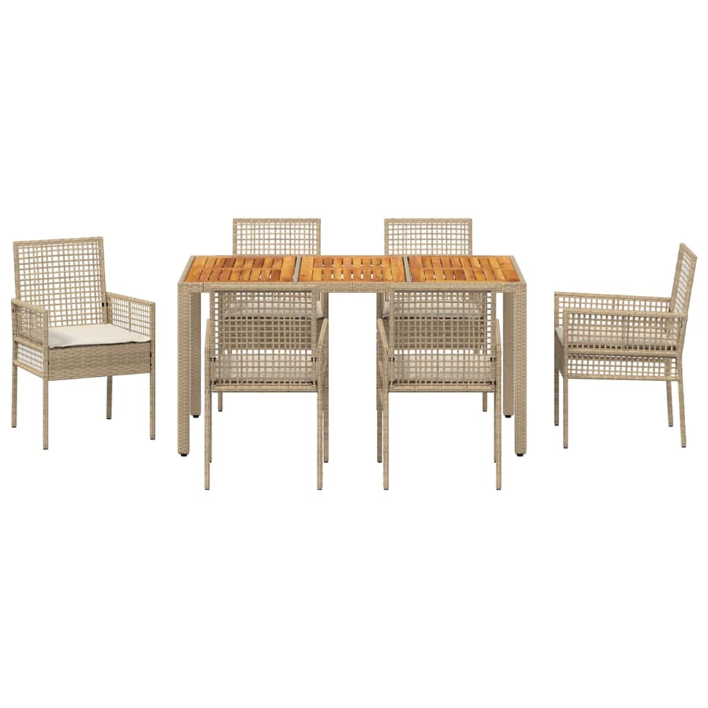 Hage Spisegruppe 7 pcs Beige Poly rattan